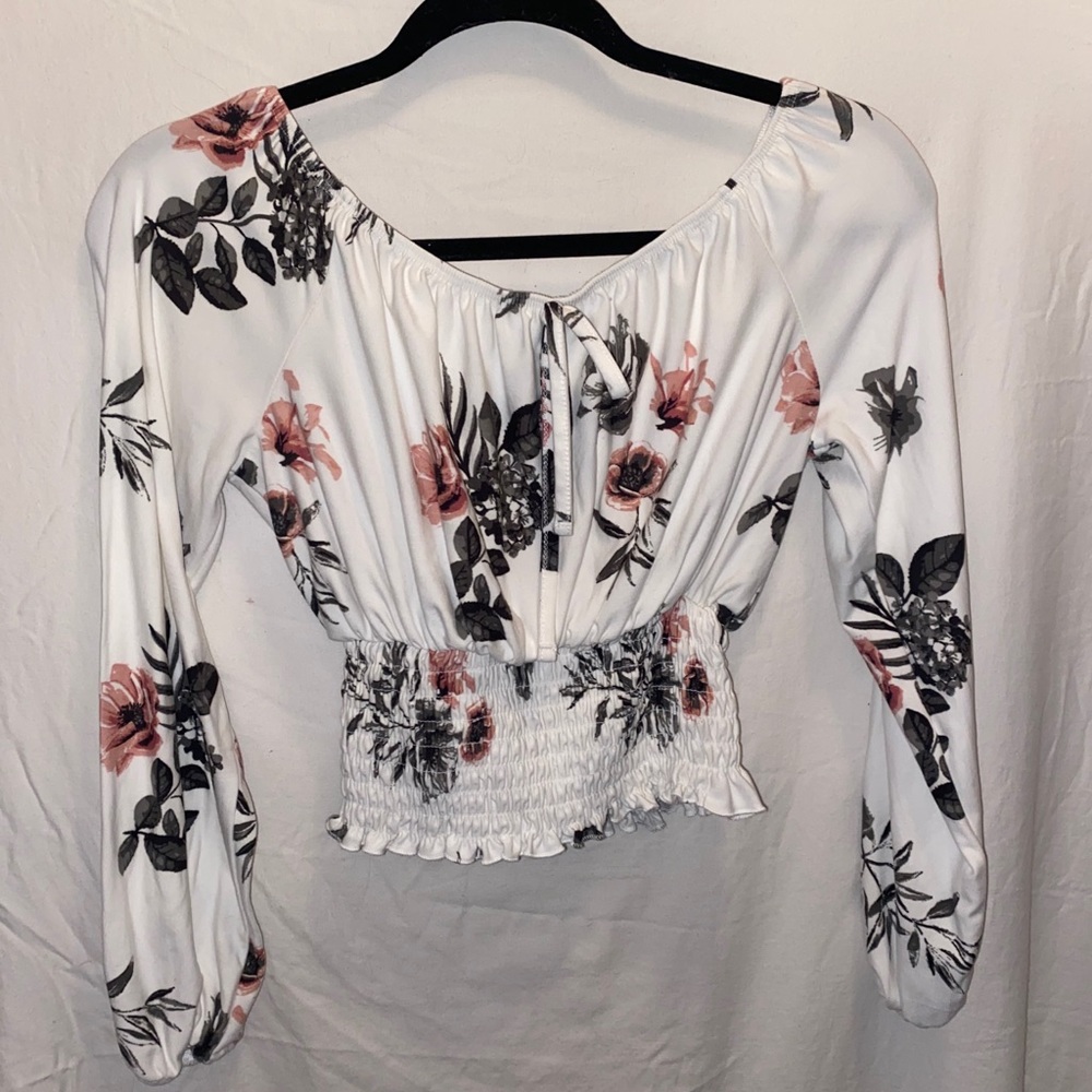 Off the shoulder white top